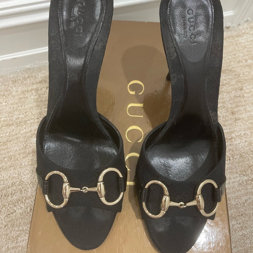 Gucci Horsebit Black Heels Slides final sale no refund